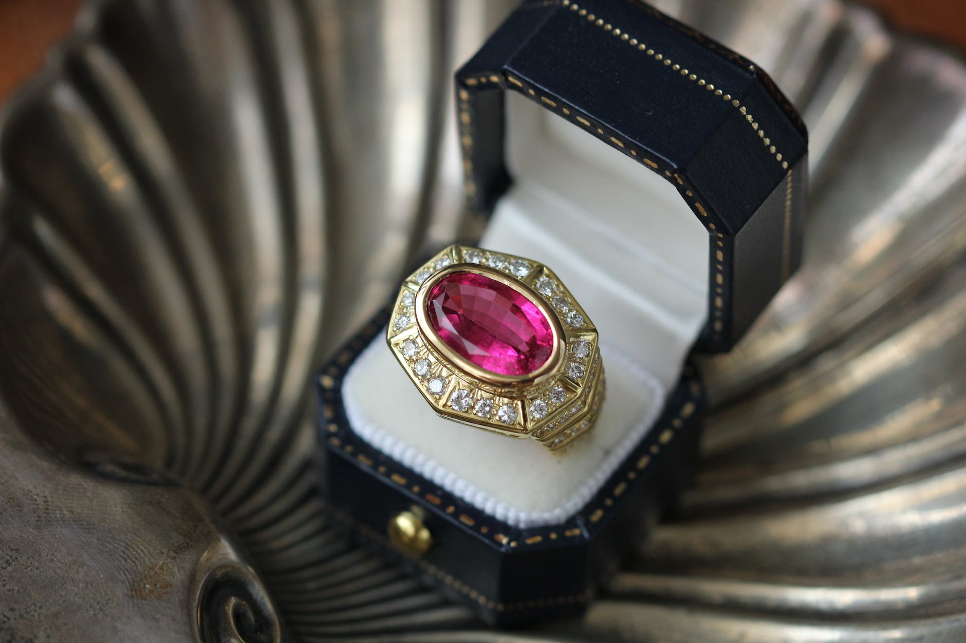 close up photo of golden ring